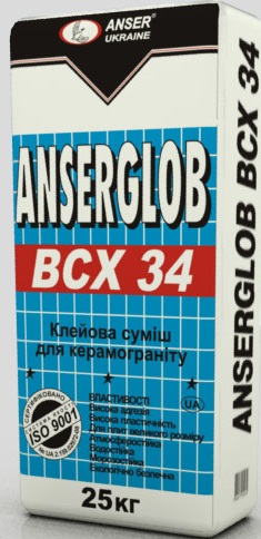 клей ANSERGLOB 34 для керамогранита 25кг